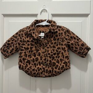 Baby Gap leopard print quilted jacket sz 0-6 months